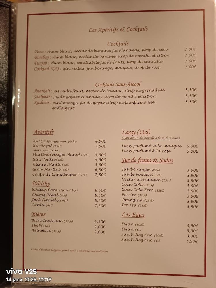 Taj Palace - Menu Image 1