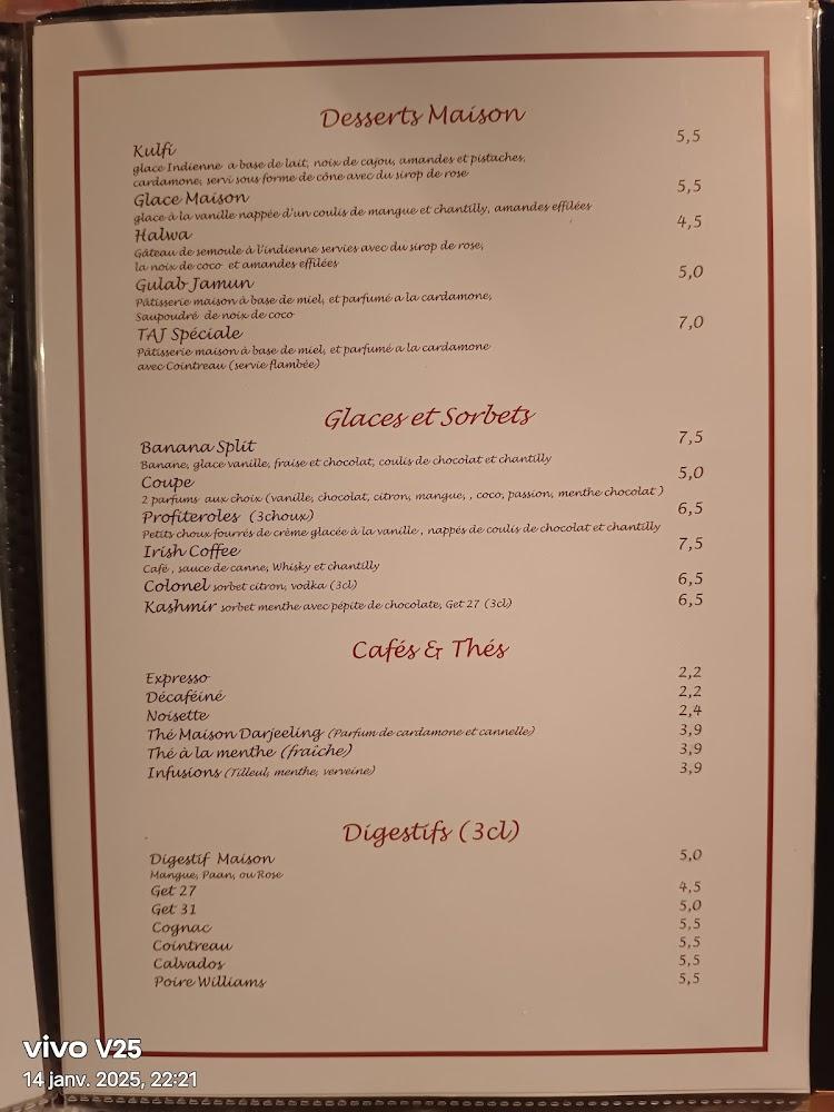 Taj Palace - Menu Image 4